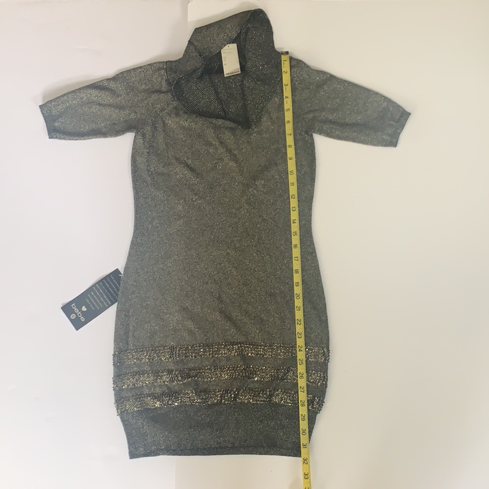 Bebe black/gold shimmer metallic dress sz medium